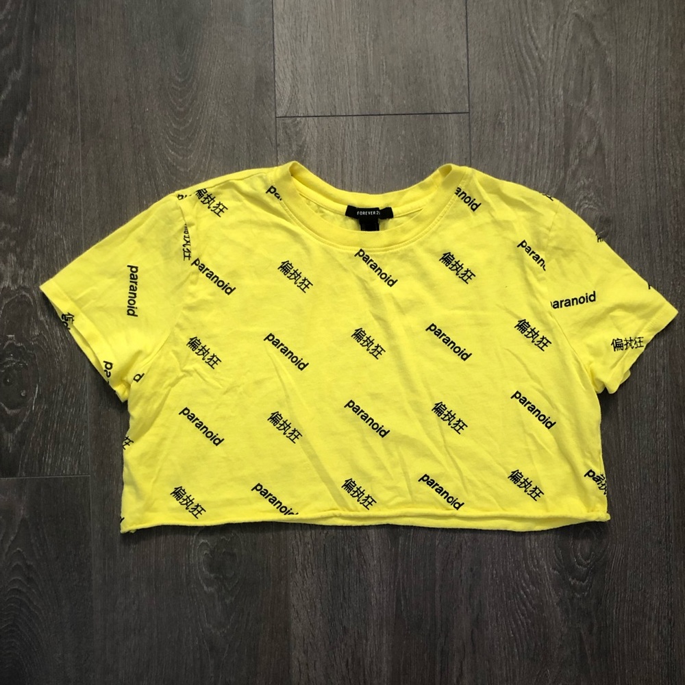 Crop top with writing